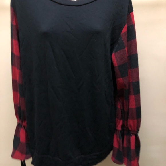 143 story black red check boutique sleeve long M - Picture 9 of 15